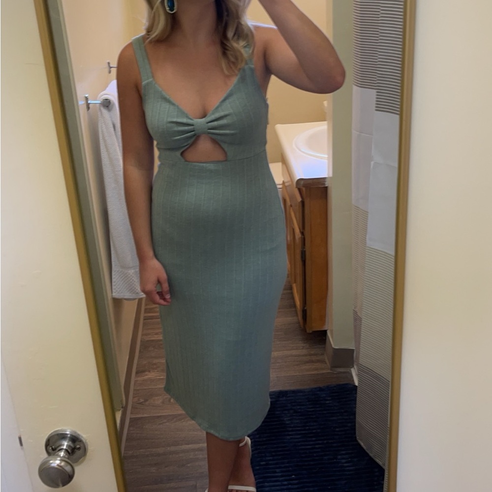 Sage green midi dress